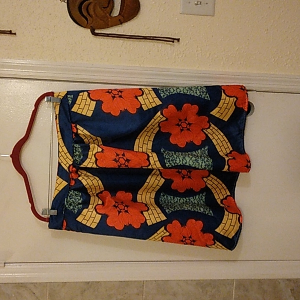 Afibi Womens African Print Skirt Boho Flare Pleated Midi Skirt with Pockets XXL